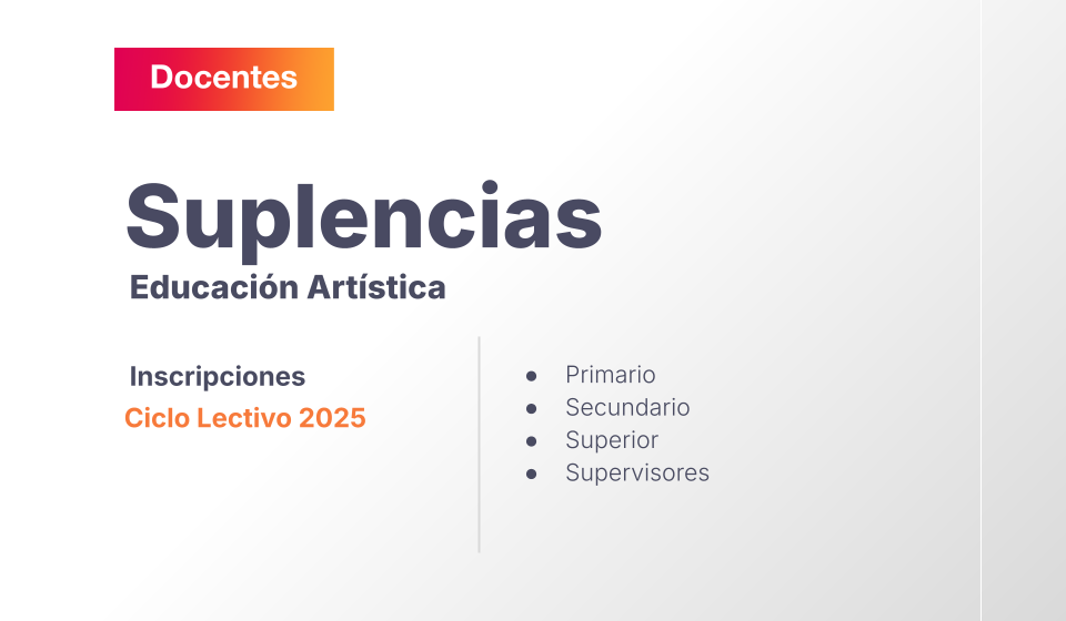 Suplencias Educación Artística – Escalafón 2025